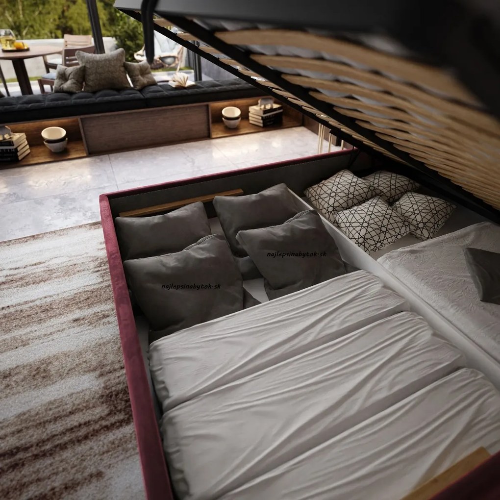 AMADEUS 160X200 MANŽELSKÁ POSTEĽ S ROŠTOM BIELA EKO-KOŽA