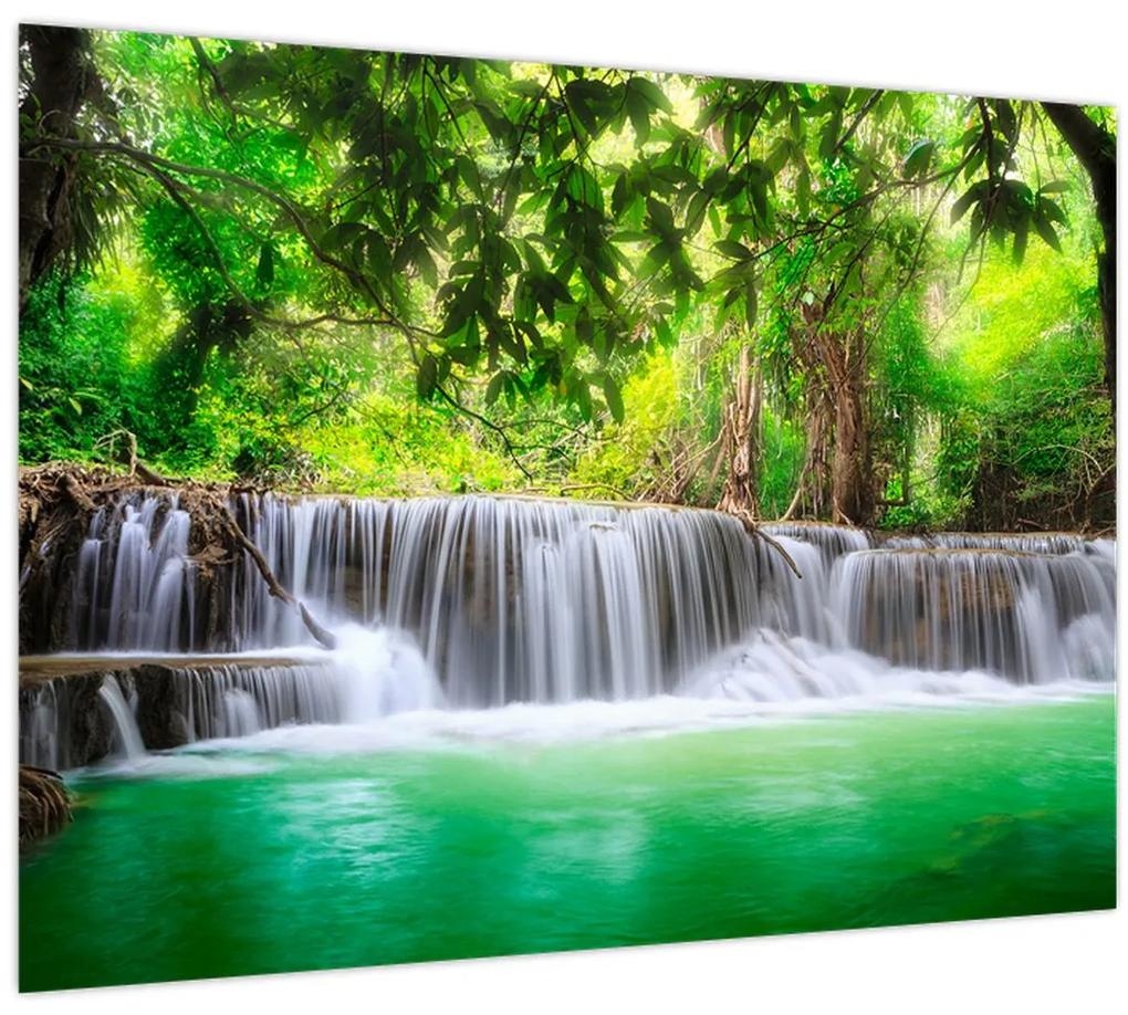 Obraz vodopádu v Kanchanaburi, Thajsko (70x50 cm)