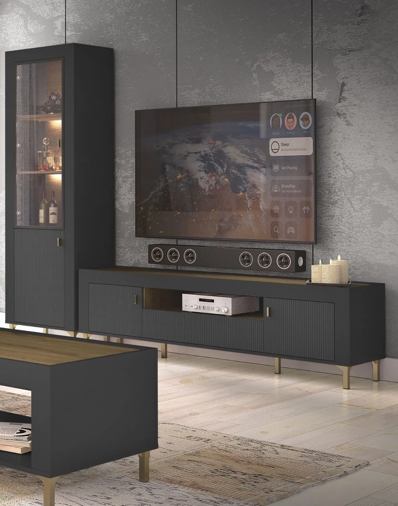 TV skrinka, čierna MOSSA MO8