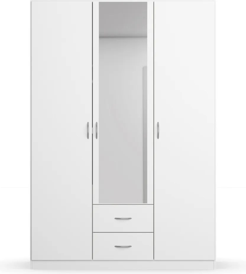 Šatníková skriňa Case, 136 cm, biela