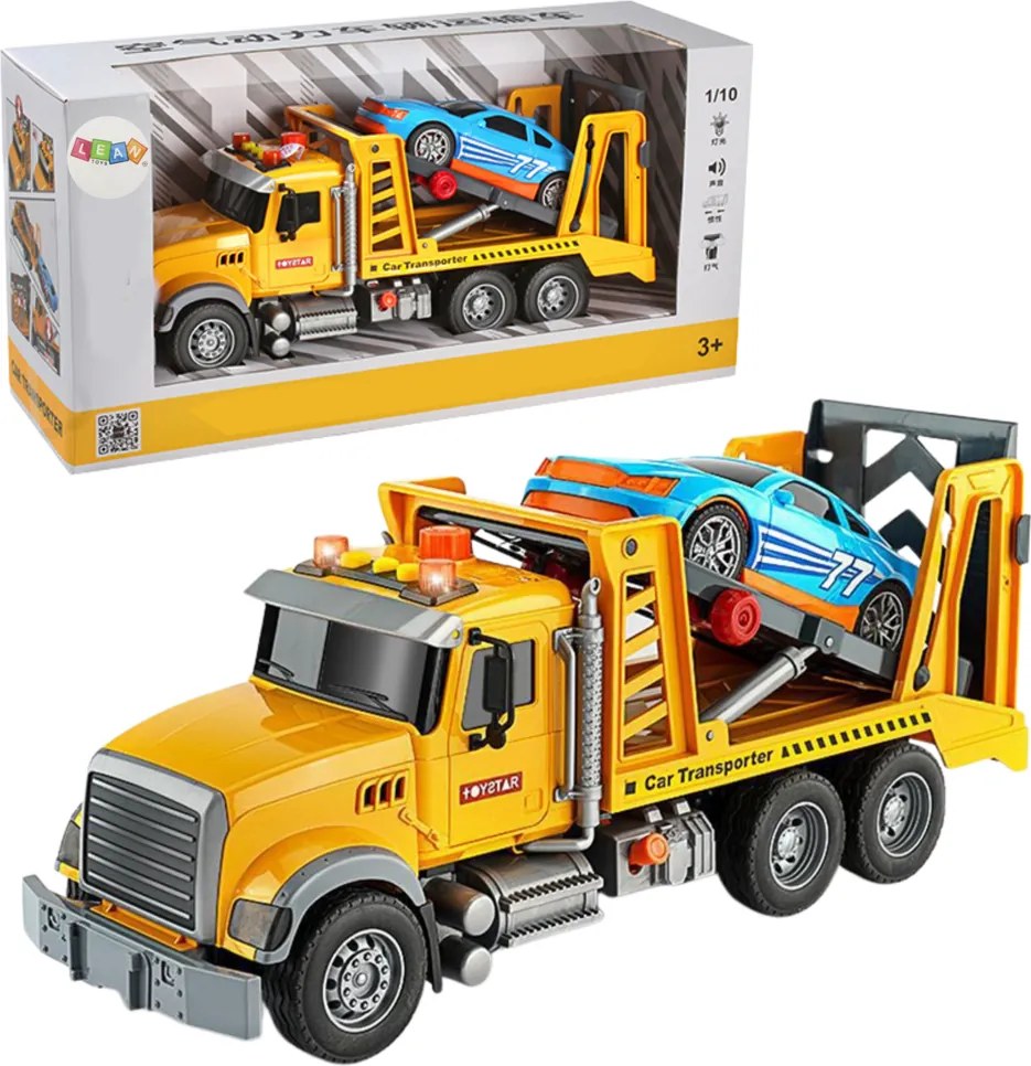 LEAN Toys Odťahovka – cestná pomoc, auto 2 v 1, nastaviteľná, svetlá, zvuky