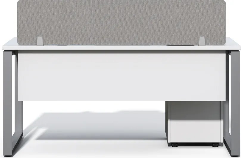 Kancelársky stôl s kontajnerom Houseland Prime Max 01 160 cm biely