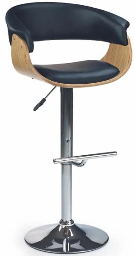 Barová Stolička H-45 Svetlý Dub/Čierna