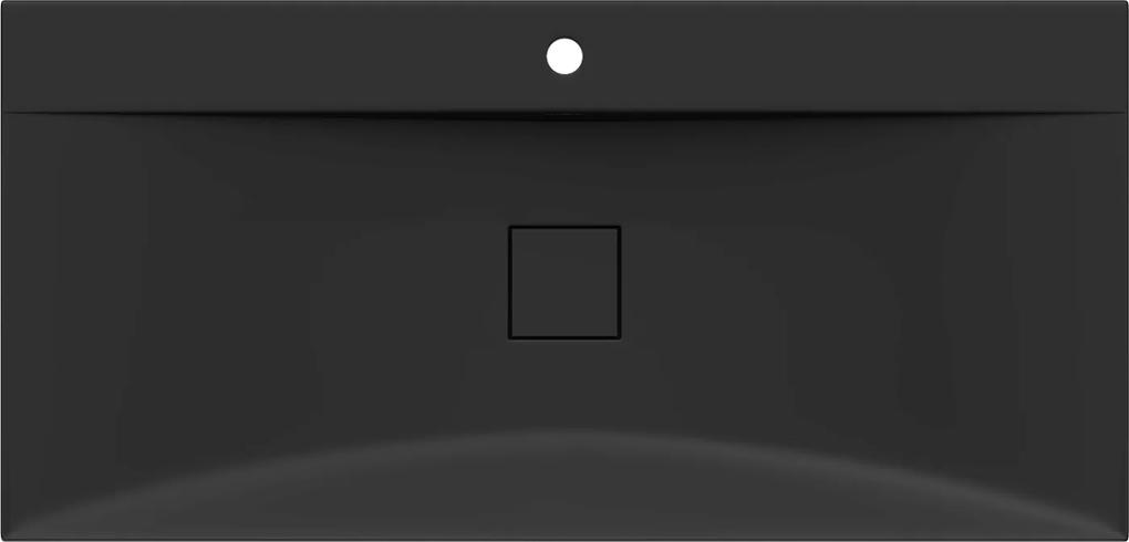 Mexen Poli, umývadlo na dosku z konglomerátu 1/O 100 x 48 cm, čierna matná, 23021071