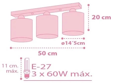 Dalber 62003S - Detské stropné svietidlo COLORS 3xE27/60W/230V