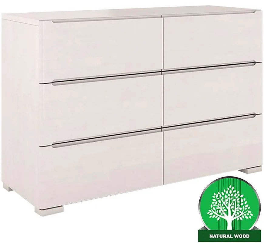 Komoda drevená buk 6s Skandica Sparta Biely