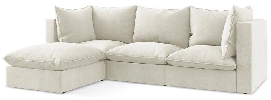 Béžová rohová pohovka (ľavý roh/s leňoškou) Manao – Makamii