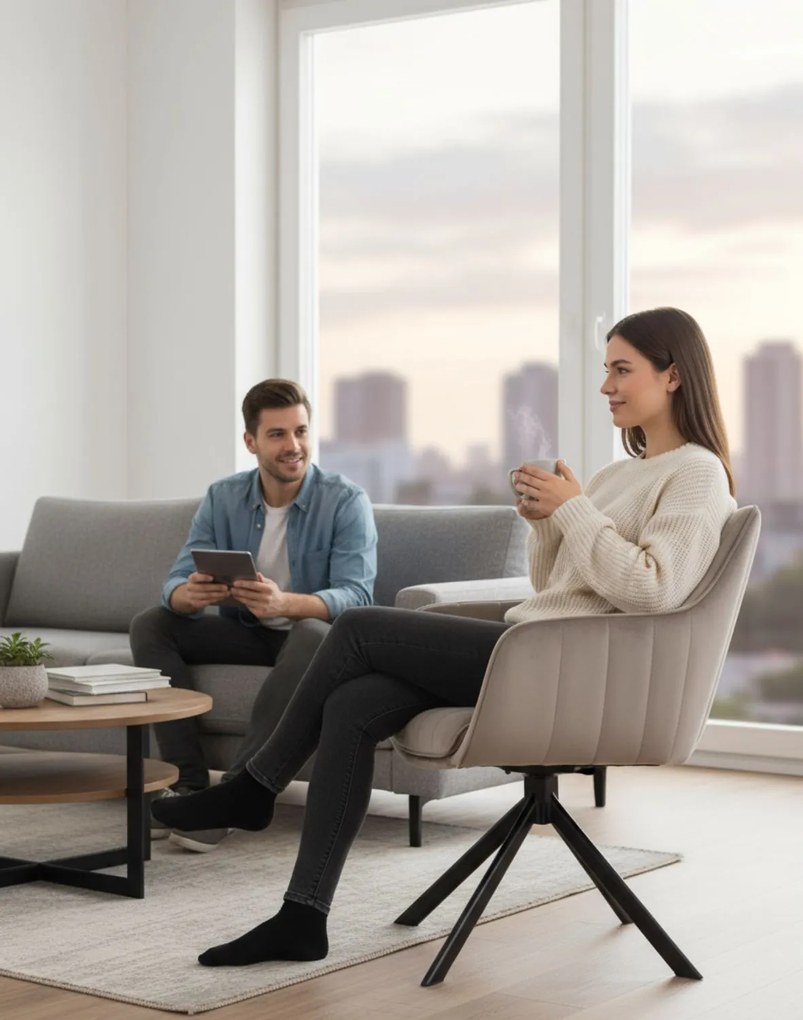 Stolička Azalia Velvet tmavobéžová