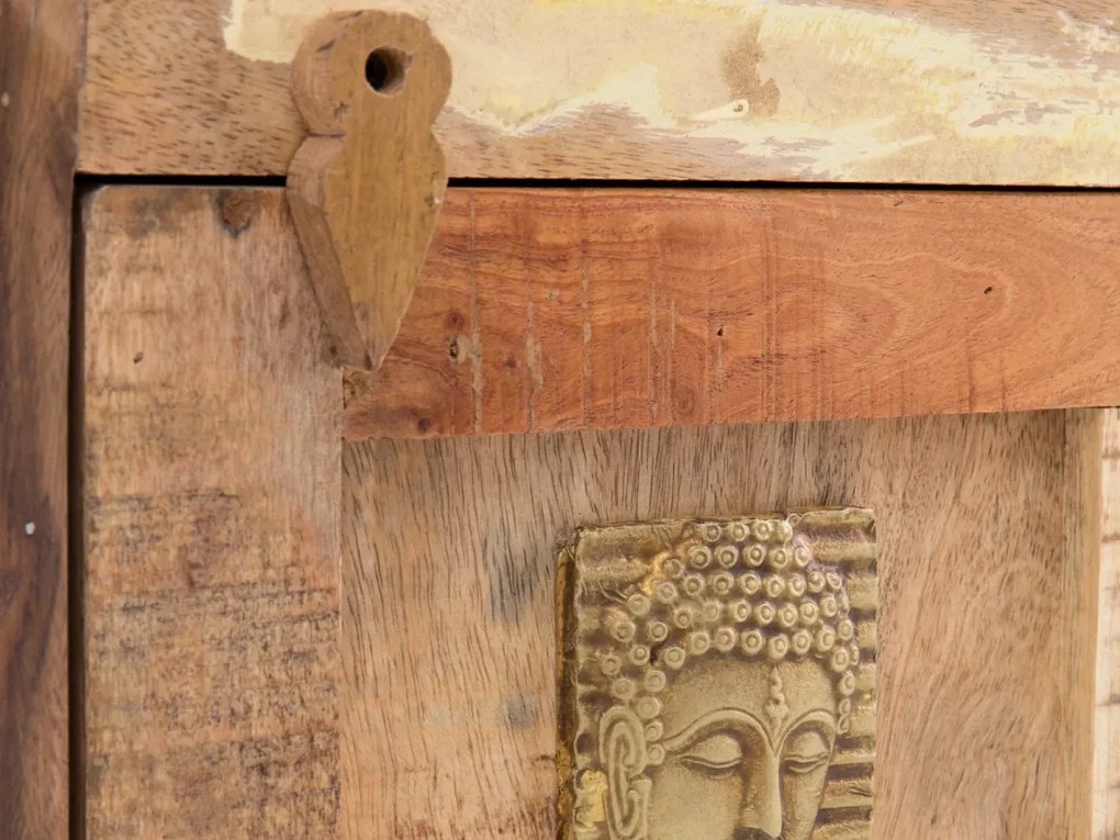 furniture-nabytek.cz - Masívny rohový vysoký šatník Sumana z recyklovaného dreva, lakovaný, hnedý – 65×30×185 cm