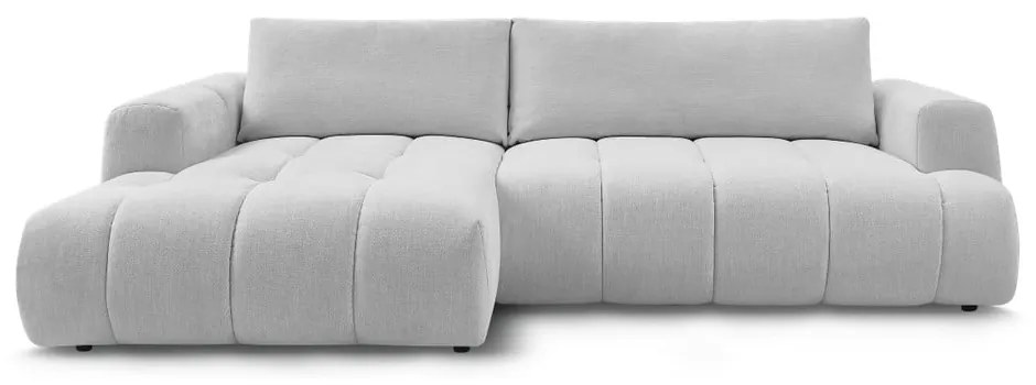 Svetlosivá rozkladacia/s úložným priestorom rohová pohovka (ľavý roh/s leňoškou) Fuji – Bobochic Paris