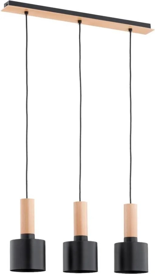 Luster na lanku KASTEL RETRO 3xE27/60W/230V béžová/čierna