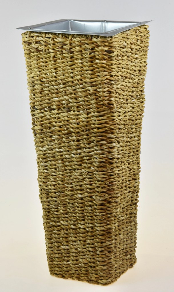 Hranatá váza prírodná Rozmery (cm): 25x25, v. 65