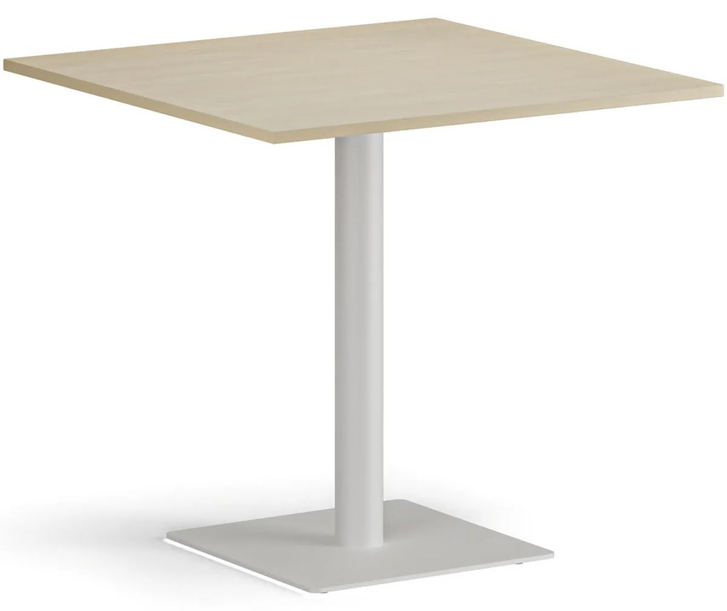 Konferenčný stolík ENZO, 80x80 cm, biela podnož, breza