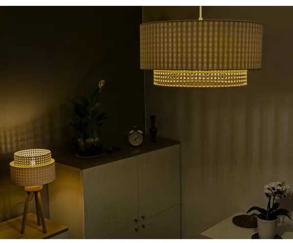 Duolla - Luster na lanku BOHO 1xE27/15W/230V pr. 45 cm krémová/ratan