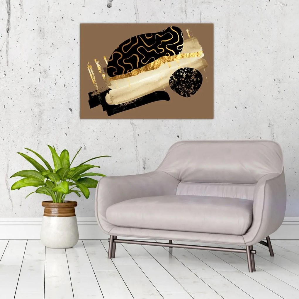 Obraz - Abstrakcia golden brown N⁰3 (70x50 cm)