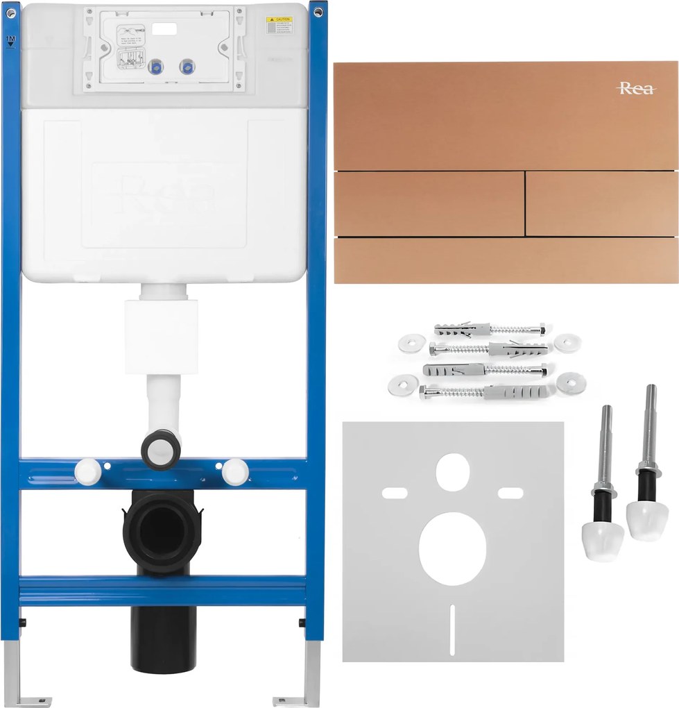 Rea Rea, Podomietkový WC systém K011A-Q + tlačidlo typ-T medená matná, KPL-E0053