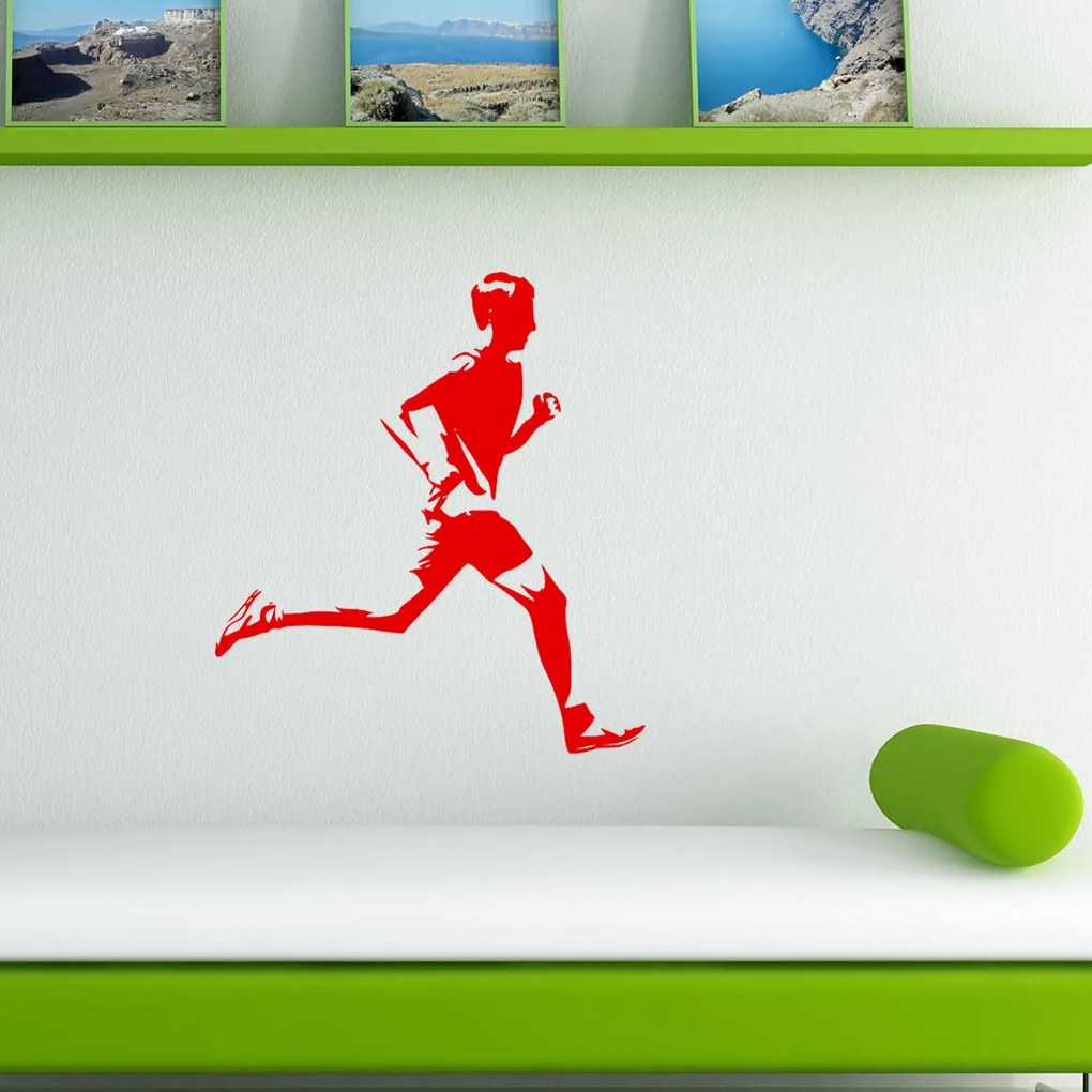 Veselá Stena Samolepka Bežec Farba: hnědá, Veľkosť: 80 x 80 cm