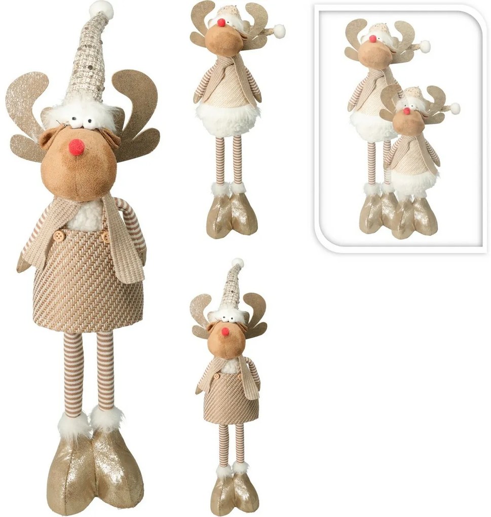 Vianočný stojaci sobík Freda, teleskopické nohy, 14x12x49cm