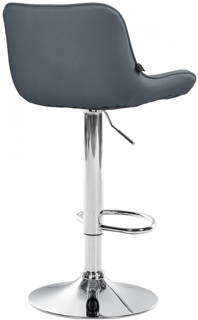 Design-Shop 2x Barová stolička Vonore - koženka, chróm rám - Sivá