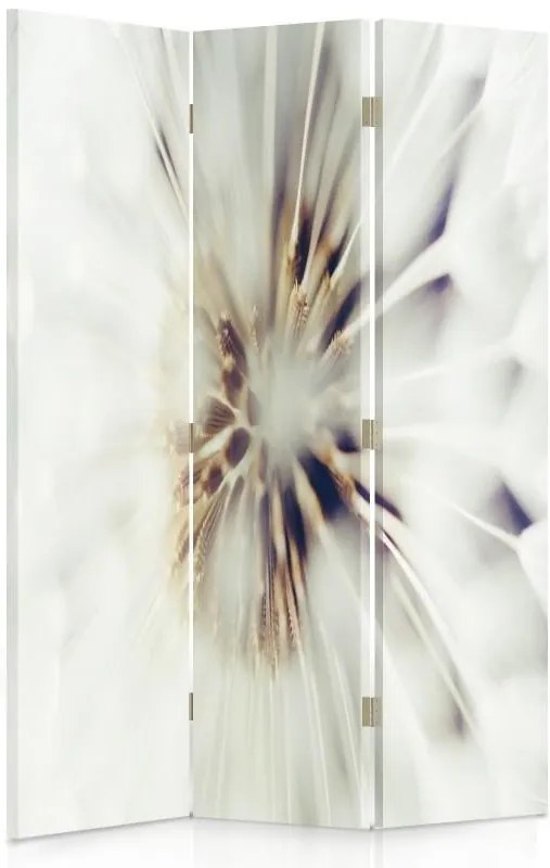 CARO Paraván - White Flowers 2 | trojdielny | obojstranný 110x150 cm