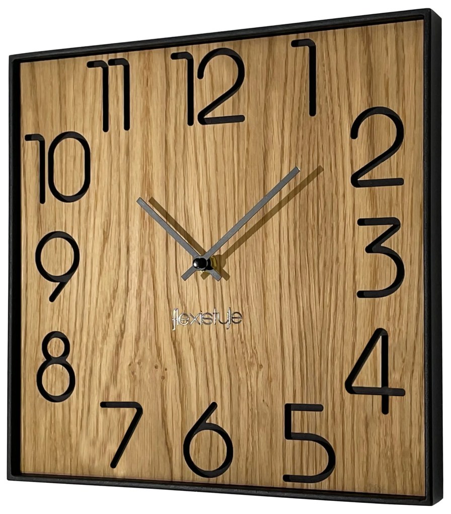 Dekorstudio Drevené hodiny na stenu Wood Square 30cm