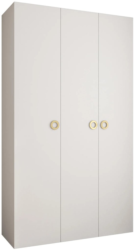 Šatníková skriňa 150 cm Carmela 50-1 (biela + zlatá). Akcia -20%. Vlastná spoľahlivá doprava až k Vám domov. 1126698