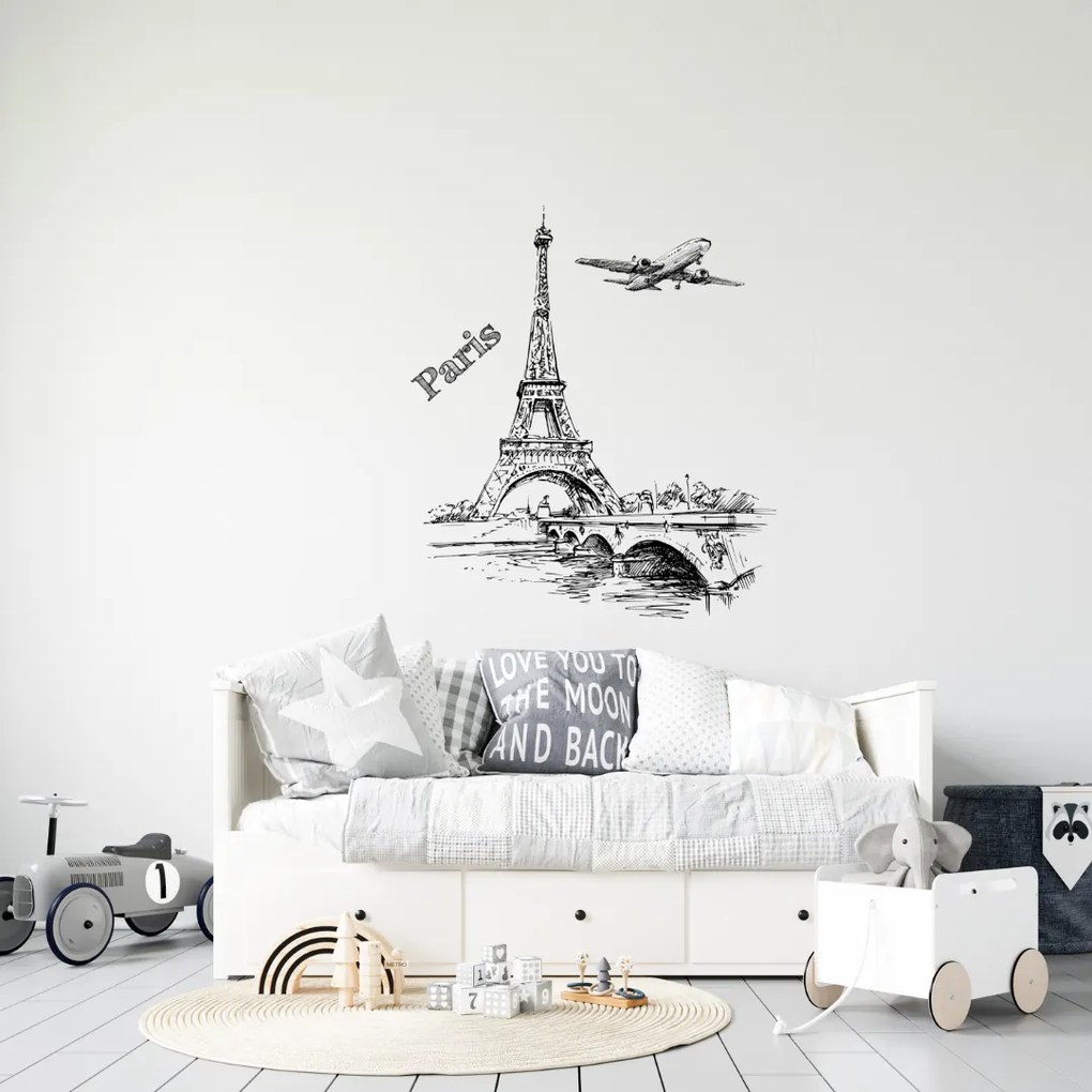 50x70cm Paríž 3 - nálepka na stenu