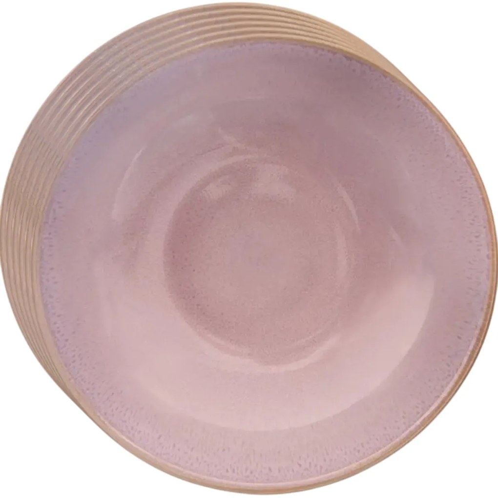 Orion Sada keramických hlbokých tanierov Glaze ružová 20,5 cm, 6 ks