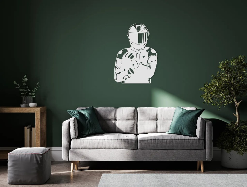 drevko Drevená nálepka Motorkár Rozmer obrazu: 44,5 x 32 cm, Farba dekorácie: Čierna