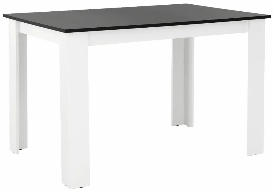 Jedálenský stôl, biela/čierna, 120x80, KRAZ
