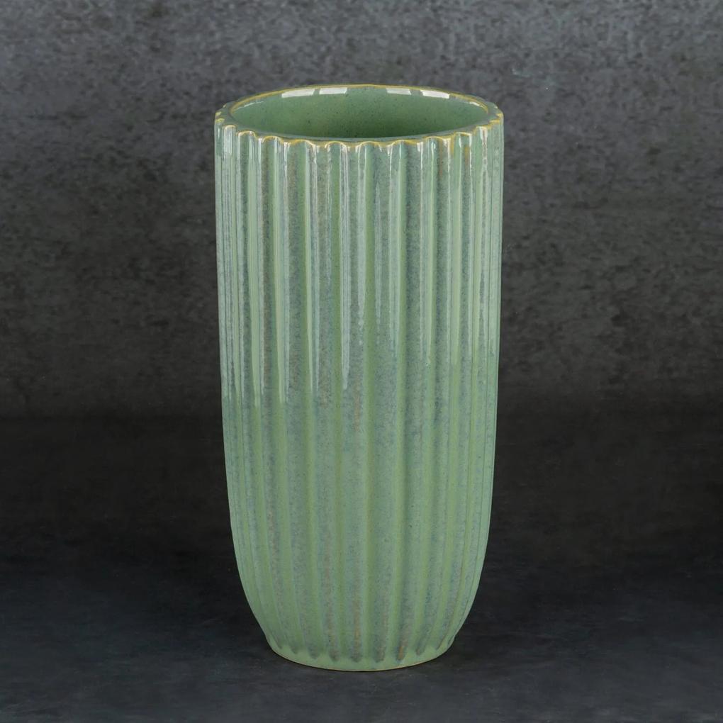 Dekoratívna váza ARINA 13x25 CM ZELENÁ