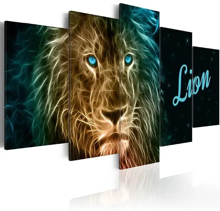 Obraz - Gold lion Veľkosť: 100x50, Verzia: Na talianskom plátne
