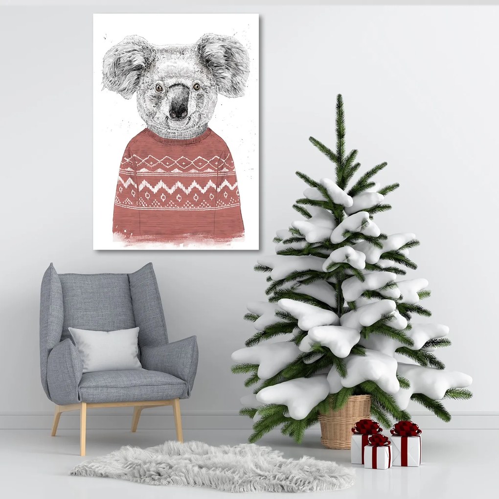 Gario Obraz na plátne Medveď koala vo vianočnom svetri - Rykker Rozmery: 40 x 60 cm