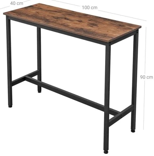 Barový stolík BARTIS hnedá/čierna