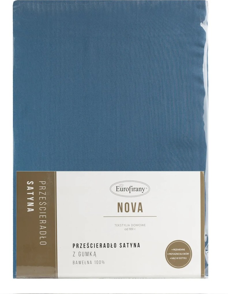 MAKOSATÉNOVÉ PRESTIERADLO NOVA 180X200 CM, VÝŠKA 30 CM TMAVOMODRÉ