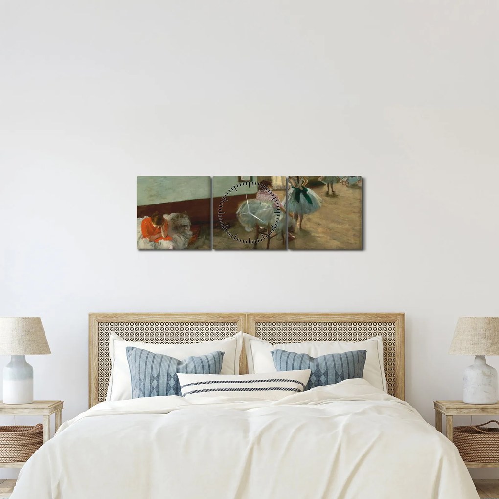 Obraz - Edgar Degas, The Dance Lesson, reprodukcia (s hodinami) (90x30 cm)