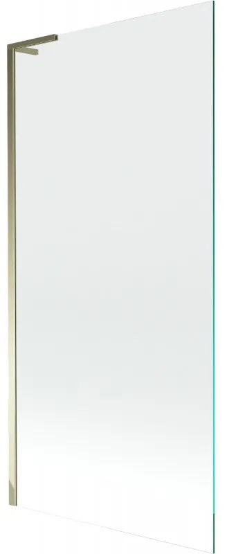 Mexen Next L, 1-krídlová vaňová zástena 90 x 150 cm, 6mm číre sklo, zlatý lesklý profil, 895-090-000-03-00-50