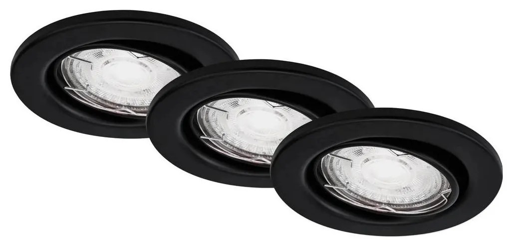 Brilo - SADA 3x LED Kúpeľňové podhľadové svietidlo 1xGU10/5W/230V IP23 čierna