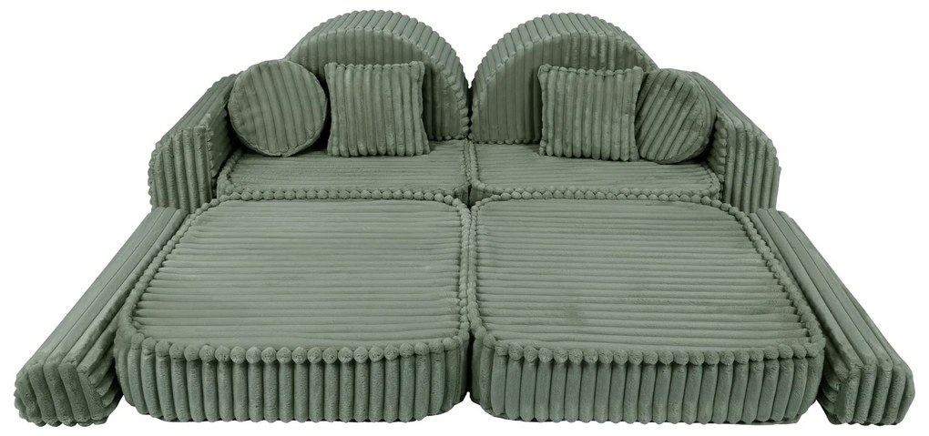 MeowBaby® Churros detská pohovka Max, Olive Sage Green