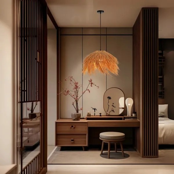 Immax 08272L - Luster na lanku NATURALEZA 1xE27/40W/230V pr. 55 cm ratan