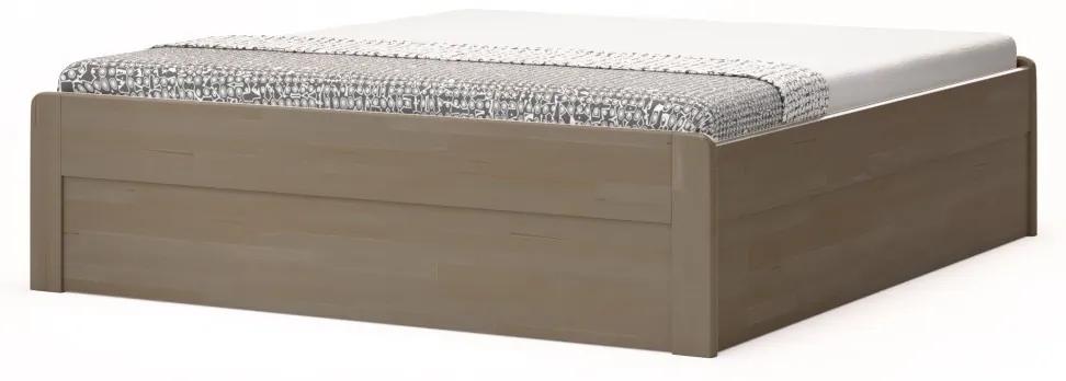 BMB MARIKA s nízkymi čelami - masívna buková posteľ s úložným priestorom 140 x 200 cm, buk masív