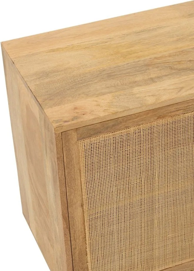 Drevená komoda z mangového dreva s výpletom Ginna - 170*45*80 cm