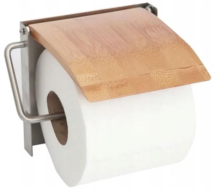 Tutumi Nástenný držiak na toaletný papier Bamboo hnedý
