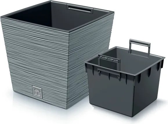 Plastový kvetináč DFS240 24 cm - sivý betón