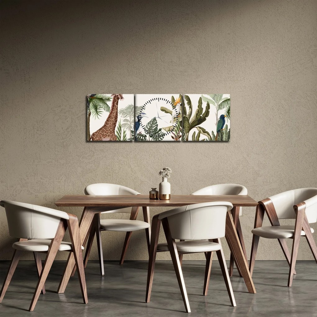 Obraz - Obyvatelia Afriky (s hodinami) (90x30 cm)