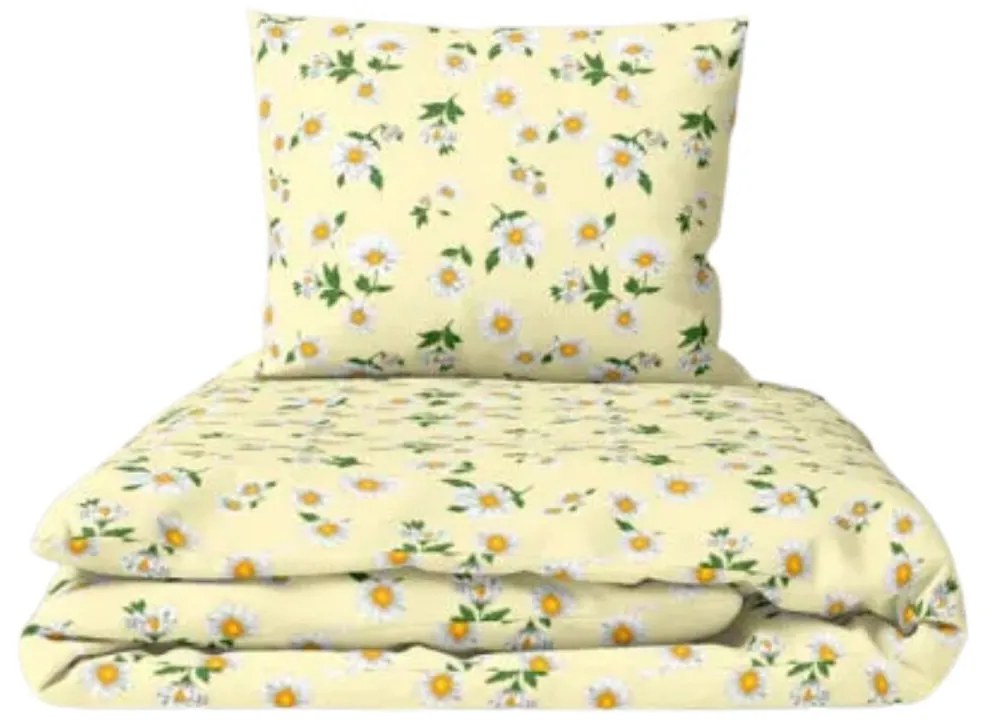Obliečky krepové Margaretky TiaHome - 1x Vankúš 90x70cm, 1x Paplón 140x200cm