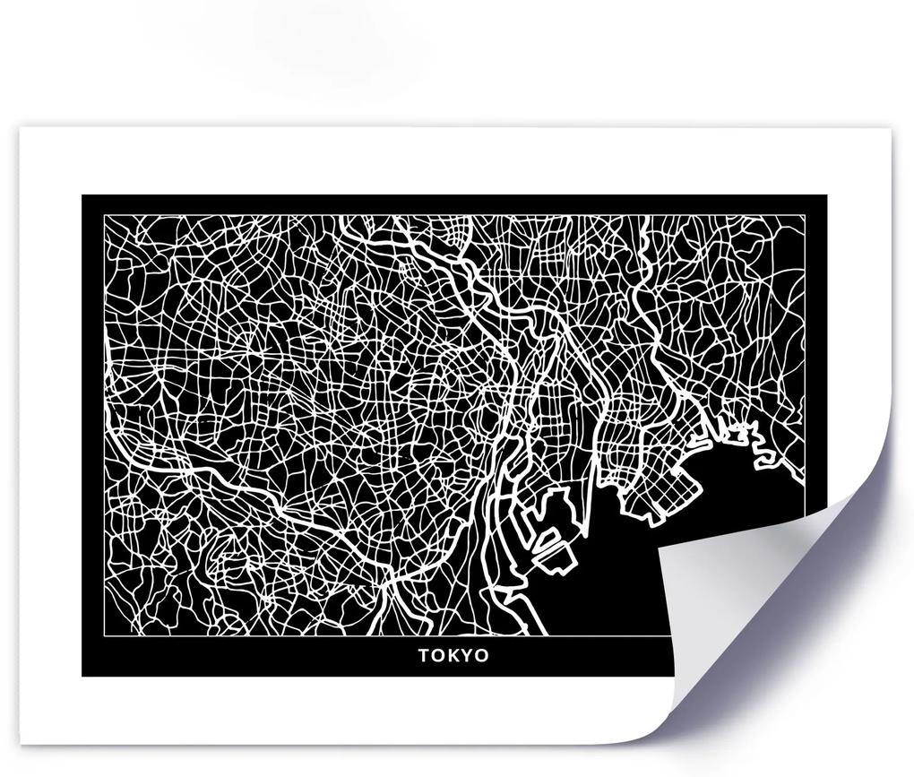 Gario Plagát Plán mesta Tokio Farba rámu: Bez rámu, Rozmery: 100 x 70 cm