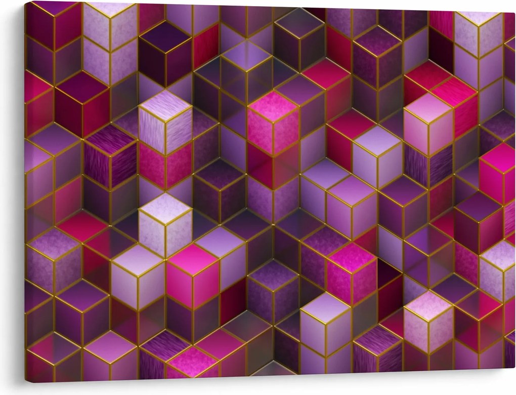 Obraz fialových kociek (70x50 cm)