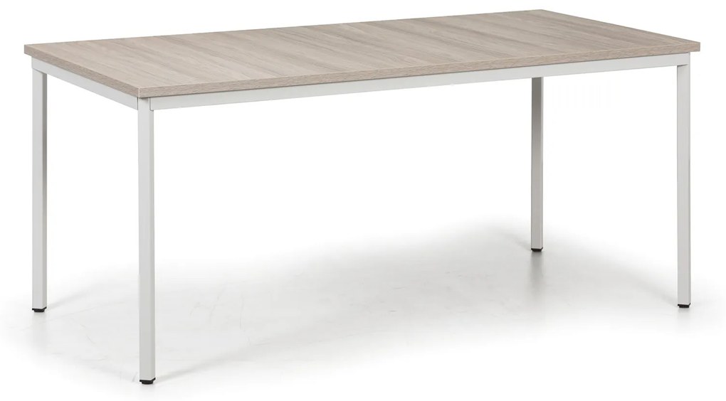 Jedálenský stôl TRIVIA, sivá podnož, 1600 x 800 mm, dub prírodný