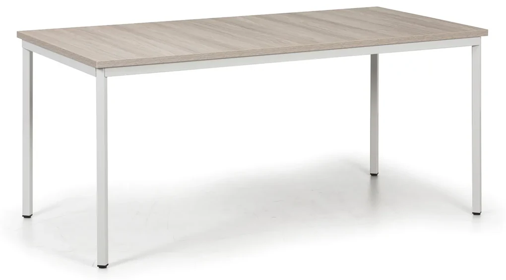 Jedálenský stôl TRIVIA, sivá podnož, 1600 x 800 mm, dub prírodný